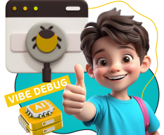 Тестирование & Vibe Debug. Охотники за багами - КИБЕРшкола программирования для детей, компьютерные курсы для школьников, начинающих и подростков - KIBERone г. Казань