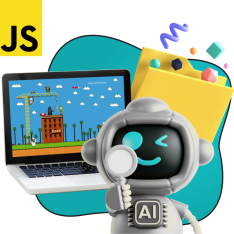 Язык программирования JavaScript + AI. Проектное обучение + геймификация + AI-помощники - КИБЕРшкола программирования для детей, компьютерные курсы для школьников, начинающих и подростков - KIBERone г. Казань